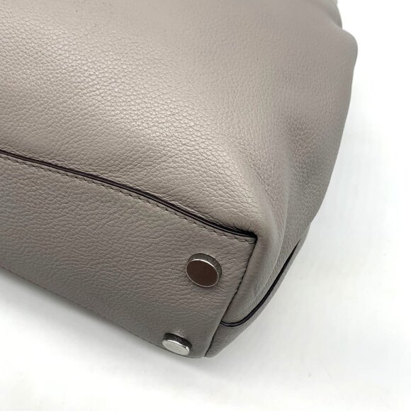 Michael Kors Raven Stone Grey Pebbled Leather Shoulder Bag - Picture 8 of 12